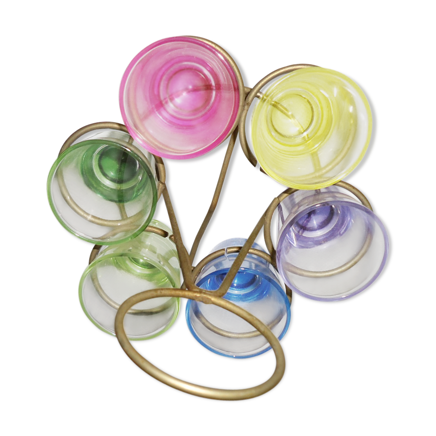 Liqueur glasses on vintage stand