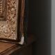 Louis Philippe style mirror in elm-veneered wood and gilded stucco height 83cm