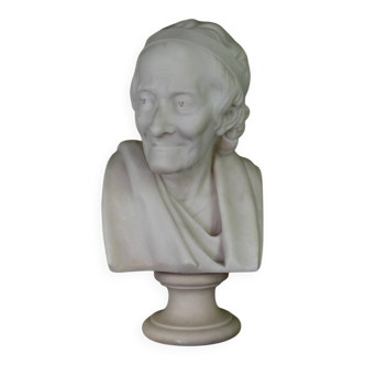 Marble bust, Voltaire after Jean Antoine Houdon, 19th-century copy.