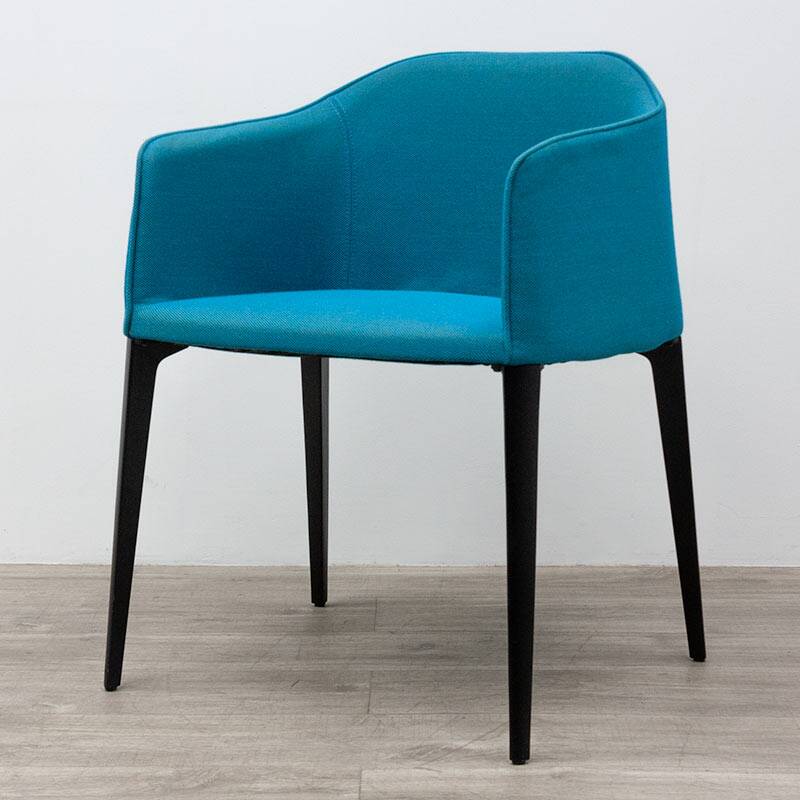 Laja chair from Pedrali in turquoise fabric