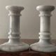 Set of 4 vintage Carrara marble candlesticks