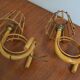 Pair of rattan wall lamps 70s Louis Sognot
