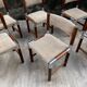 6 vintage chairs in wood, metal and fabric