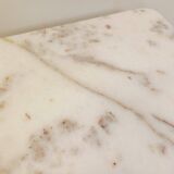 Pair of vintage nesting coffee tables in white marble from the 1970s.