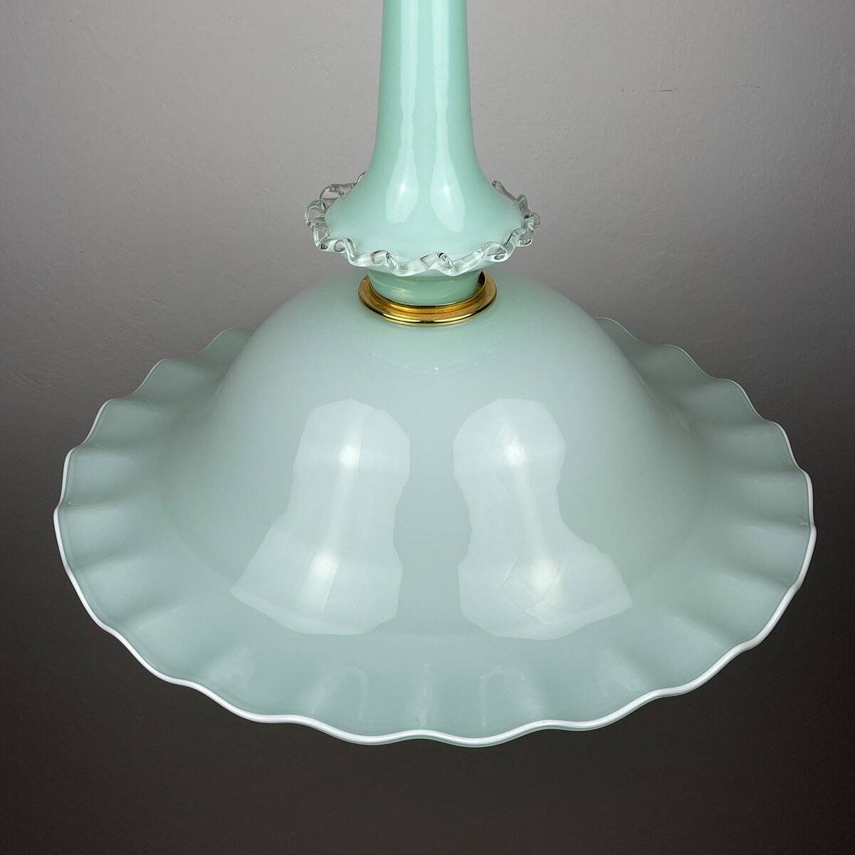 Vintage Murano glass pendant lamp attributed to Venini, Italy, 1970s.