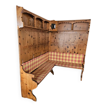 Panneaux d'angle et banc d'angle Tiroler des années 1950