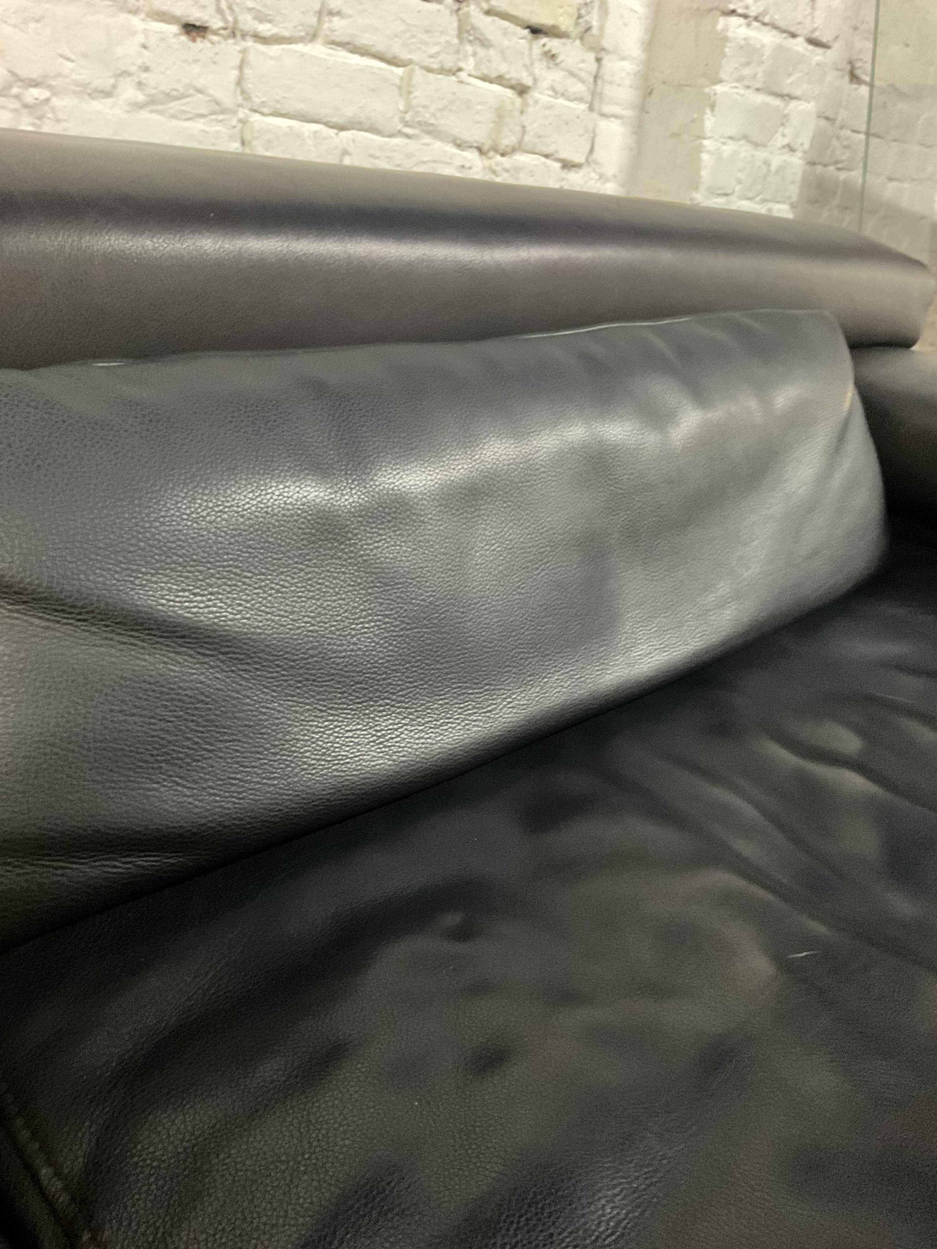 Jori designer sofa in brown leather 3 seats