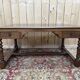Flat desk in Louis XIII style made of walnut and leather.
