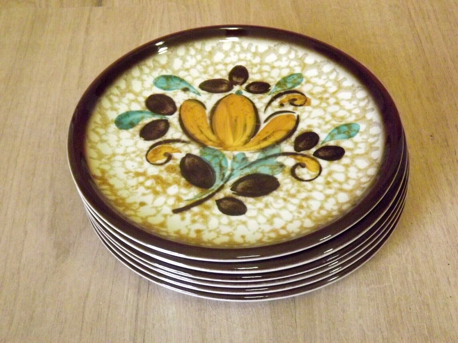 Vintage Boch La Louvière Corfou Collection Set of 6 Side Plates
