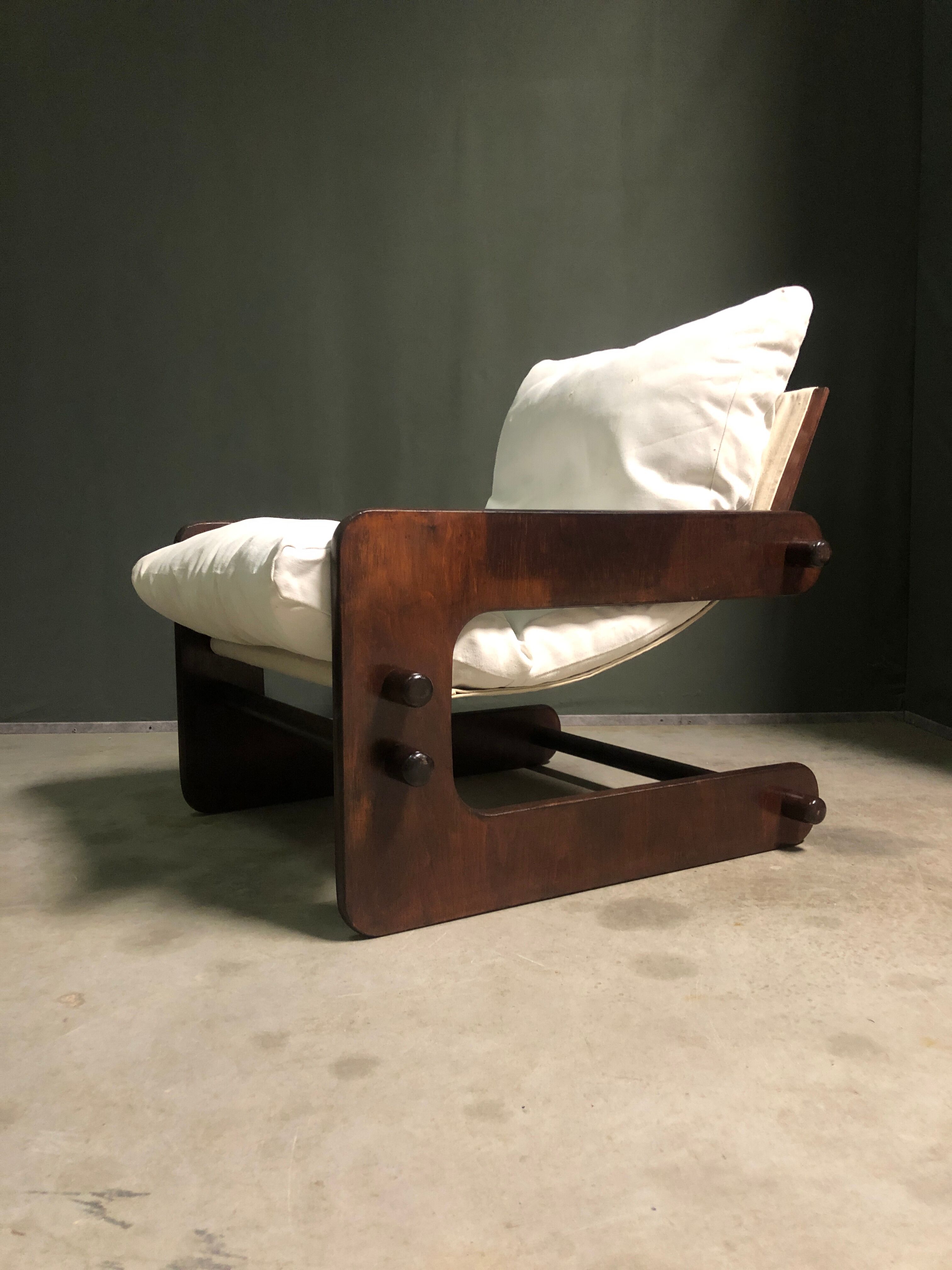 1980's Brazilian sling lounge chair.
