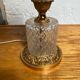 Glass table lamp with brass