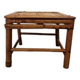Table à plantes vintage en bambou couleur tortue, milieu du siècle