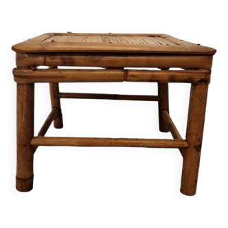Table à plantes vintage en bambou couleur tortue, milieu du siècle