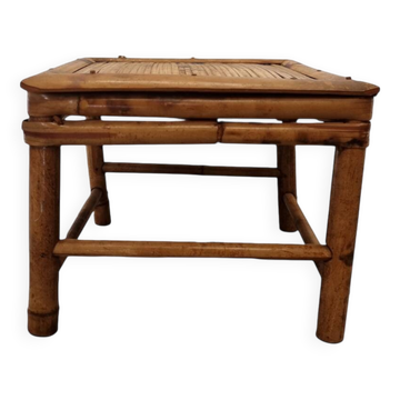 Table à plantes vintage en bambou couleur tortue, milieu du siècle