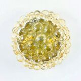 Amber bubble glass flush mount by helena tynell for limburg, germany, 1970s
