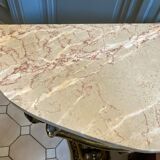 Carved wooden and marble console