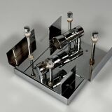 1960s 1970s Wall Sconce by Kinkeldey Lighting Germany in Glass & Chrome