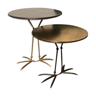 Set of two nesting tables with heron legs