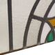 Colorful Art Deco Floral Stained Glass Window 51x42cm