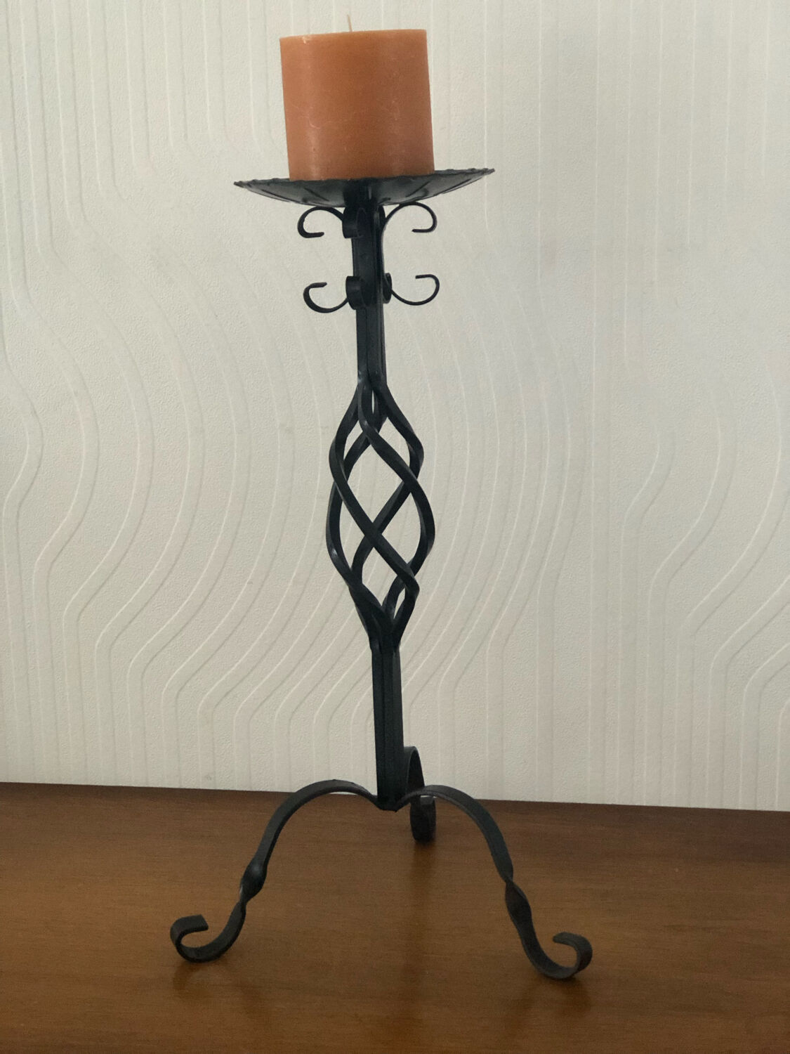 Vintage wrought iron candle holder