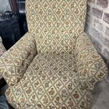Beige armchair upholstered flowers
