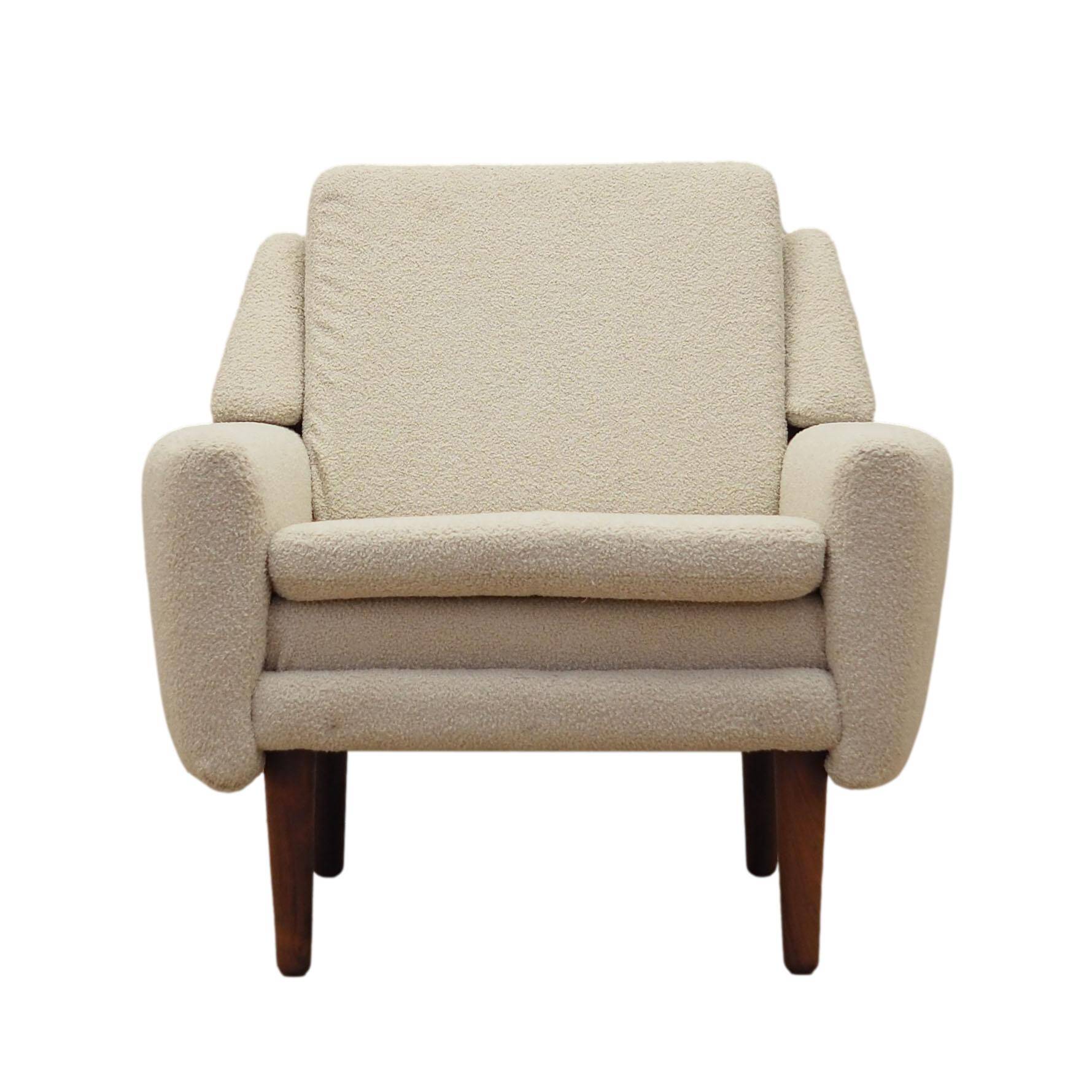 Cream armchair, Danish design, 1970s, production: Denmark