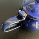 Mini blue enamelled sheet metal teapot