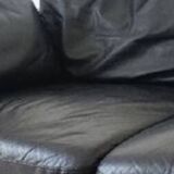 Black leather sofa