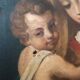 Old oil painting on canvas "Virgin Mary with Child"