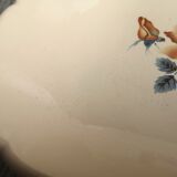 Ancient Saladier in Pink Ceramics by Digoin Sarreguemines Floral Decoration