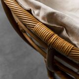 Poltrona vintage modello papasan in bambù anni ’70 modernariato