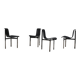 Leather Three-Legged Chairs with Chrome Finishes, Italy, 1970s