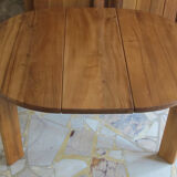 Round table with oiled solid elm extension Regain