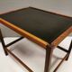Smaller lamp/Side table of rosewood with black formica tabletop, designed by Kurt Østervig.