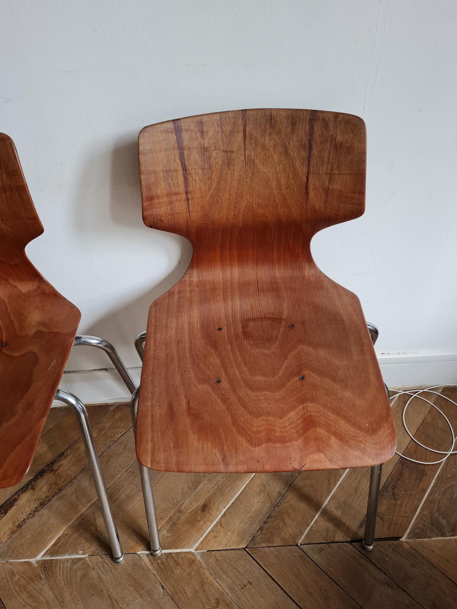 Set of 2 Pagholz Pagwood chairs 1960-1970