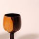 Verres à vin en bois sculpté ,bois d'olivier ,lot de deux