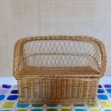 Banquette - coffre en rotin