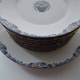 Dessert service porcelain Limoges Union Art Deco 9 people