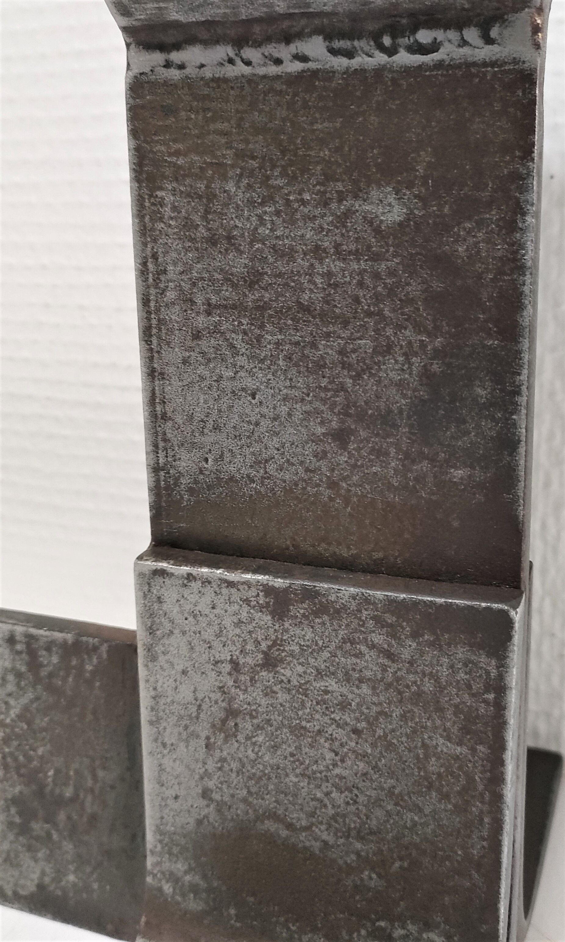 Paire de chenets modernistes acier design années 70/80