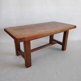 Brutalistic coffee table in solid wood of the years 60
