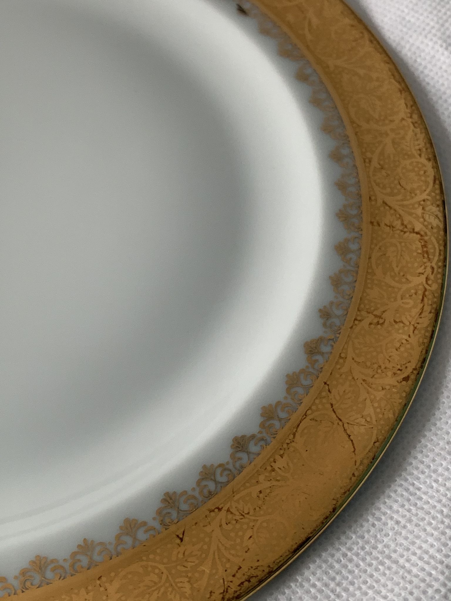 Cake service 6 dessert plates and 2 dishes Georges Boyer porcelain Limoges 1950