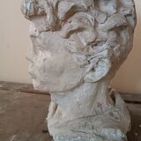 A. Novelli, male bust, plaster sculpture