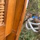 Commode en rotin et bois vintage