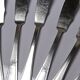 6 vintage/antique silver-plated fish knives in art deco style SFAM