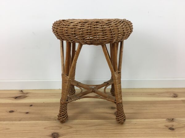 Tabouret en osier rotin