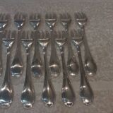 11 silver-plated cake forks by Christofle Pompadour