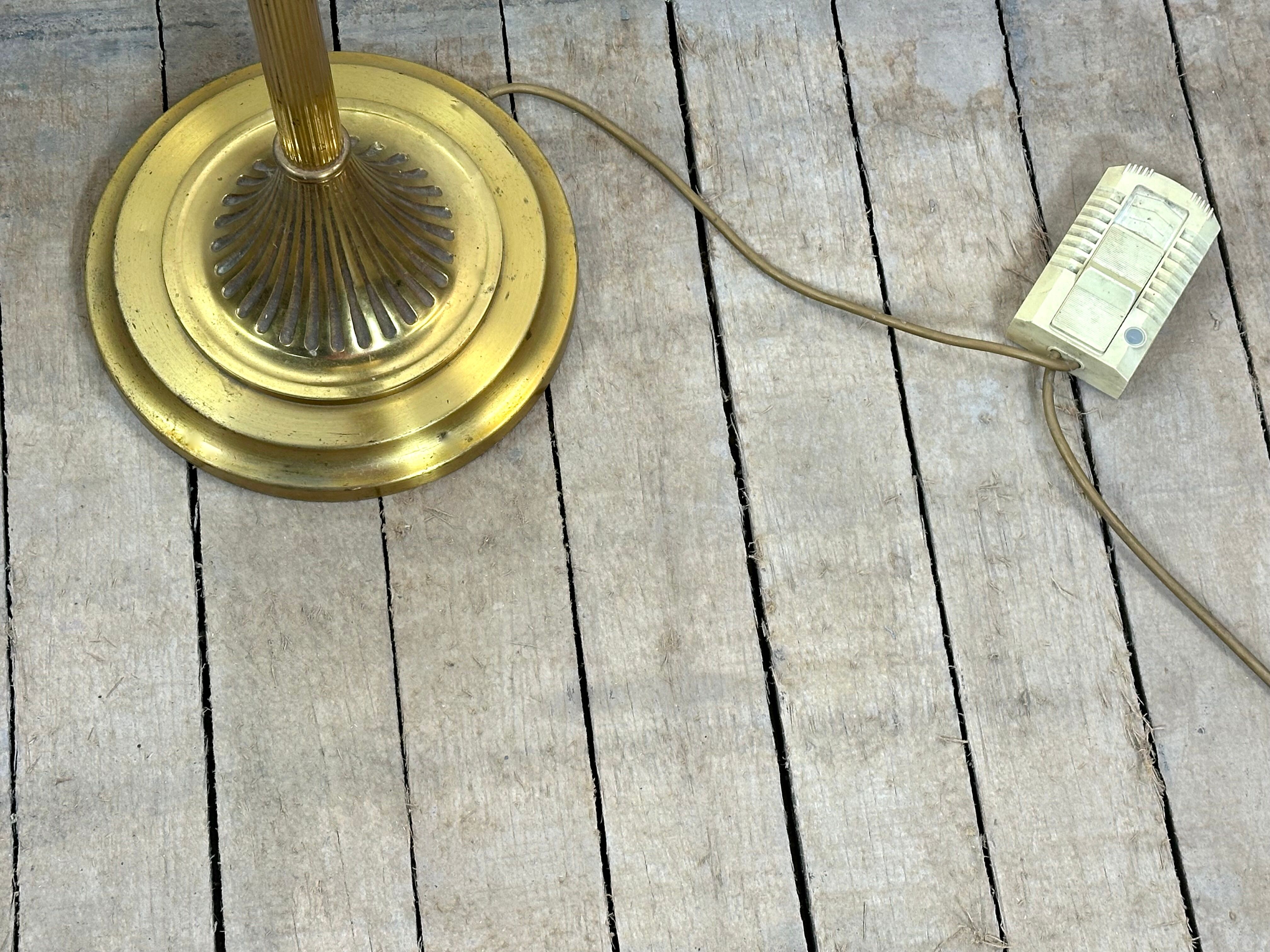 Halogen Floor Lamp GAULT Golden Brass Vintage 80s