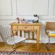 Bureau en rotin et bambou vintage