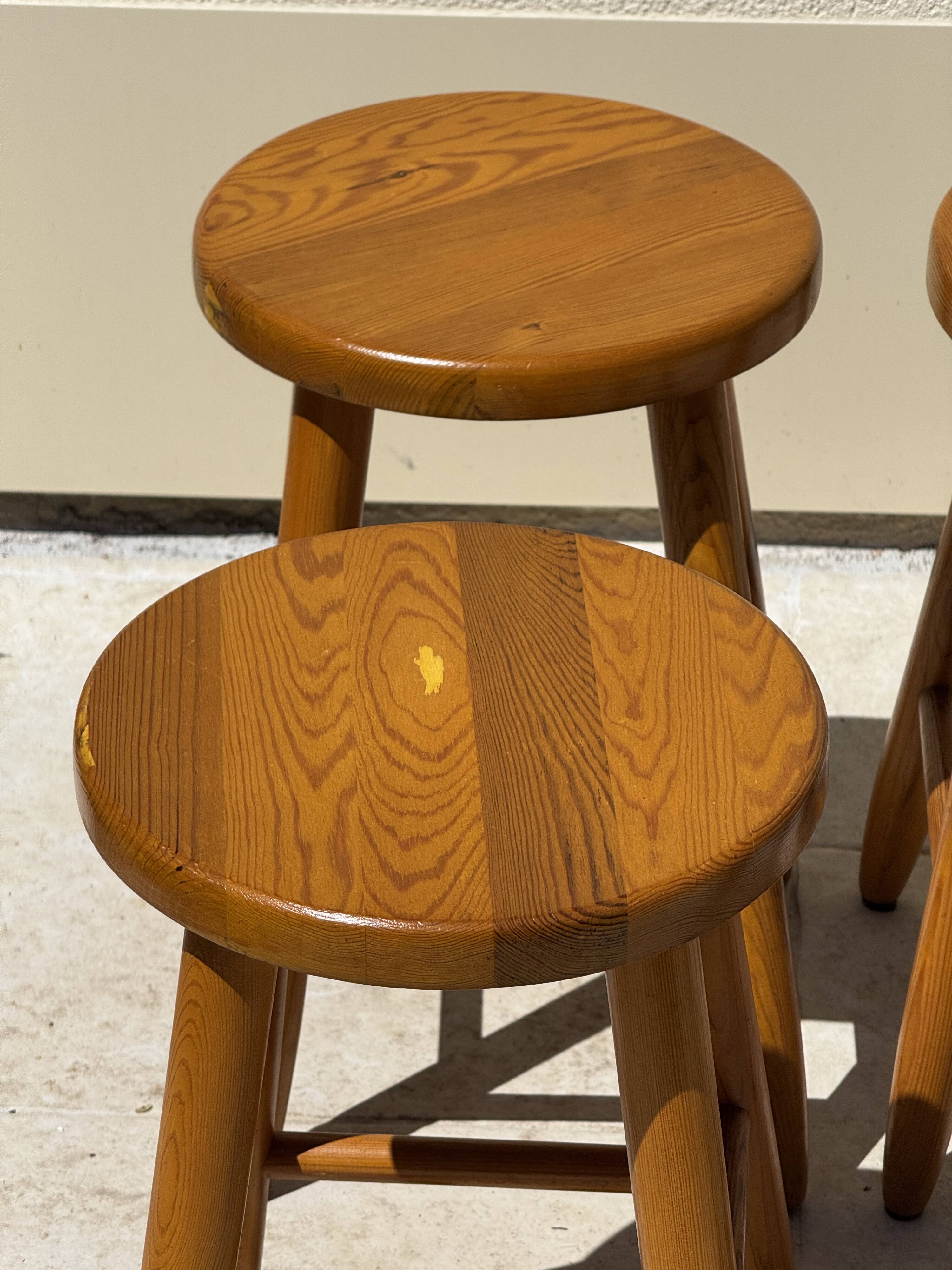 Vintage four-legged pine stool
