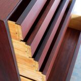 Scandinavian midcentury darkwood chest of drawers 1950s